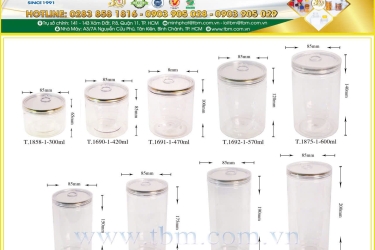 Hủ PET chất lượng cao kèm nắp nhôm, nắp nhựa giá tốt